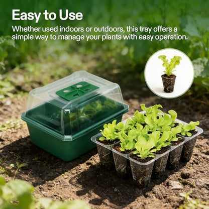 VIVOSUN 6-Pack Seed Starter Trays & 10"x20.75" Seedling Heat Mat - size: 6-Pack 72-Cell, style: Trays with 10"x20.75" Heat Mat