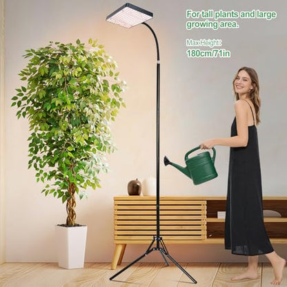 FRGROW New Stand Full Spectrum Grow Light for Indoor Tall Plants - size: 1 Head-New Stand