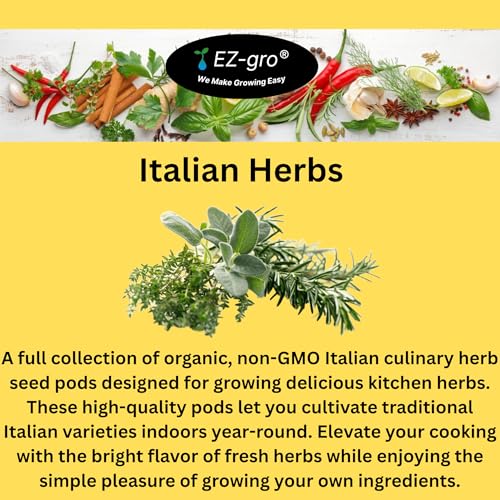 EZ-GRO Italian Herb Seeds Pod Kit (6) Compatible with Aerogarden Pods - size: 6 Pod