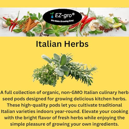 EZ-GRO Italian Herb Seeds Pod Kit (6) Compatible with Aerogarden Pods - size: 6 Pod