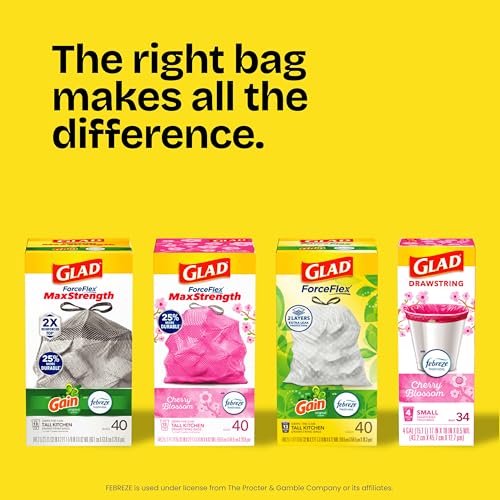 Glad Large 30 Gallon Trash Bags, Clorox Mountain Air Heavy Duty Garbage Bags, Forceflex with Drawstring, 25 Count (Packaging May Vary) - size: 25 Count (Pack of 1)