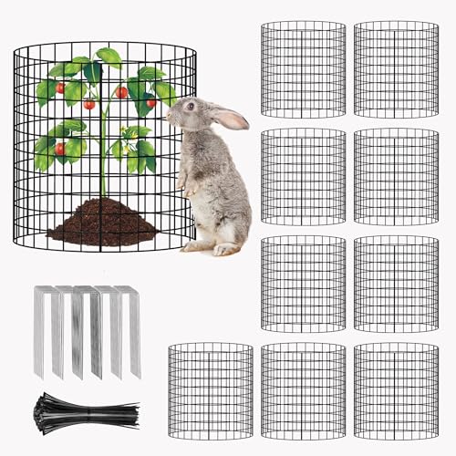 30 Pcs Wire Plant Protector Cages,11.8"x12" w/ Zip Ties & U Stakes