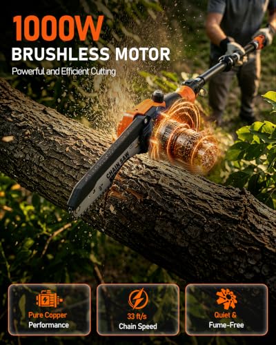 VANKERY Electric Pole Saws for Tree Trimming, 8-Inch Cordless Pole Saw