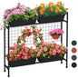 ETELI Vertical Raised Garden Beds Outdoor Elevated Herbs Garden Planter Boxes with Trellis and Legs 32.4" Flowers Beds Vertical Planters for Small Climbing Plant Vegetables Patio Balcony, Black - color: Black