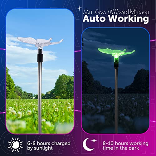 GIGALUMI Solar Garden Lights Outdoor Waterproof Butterfly Path Lights 6 Pc - size: 6Pack