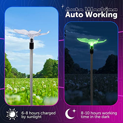 GIGALUMI Solar Garden Lights Outdoor Waterproof Butterfly Path Lights 6 Pc - size: 6Pack