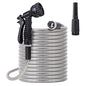 Stainless Steel Garden Hose 75 ft - Metal Water Hose with 2 Nozzles, Lightweight, Tangle Free & Kink Free, Heavy Duty, High Pressure, Flexible, Dog Proof - size: 75FT