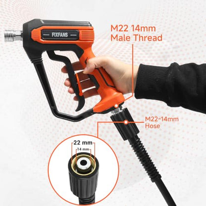 FIXFANS Pressure Washer Gun and Hose Kit, 50FT Power Wash Hose, M22 Fitting - size: 50 FT
