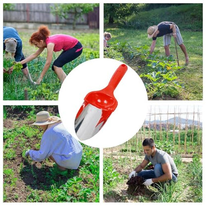 Hand Trowel Ergonomic Gardening Digging Planting Tool - color: red round head