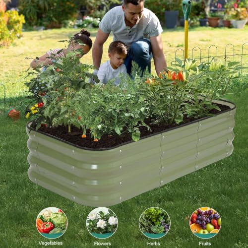 3 in 1 Galvanized Raised Garden Bed, 4x2x1ft, 2Pack, Green - color: Green, size: 4x2x1ft (2packs)