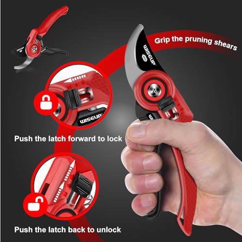WISEUP Pruning Shears Garden Tool Garden Pruning Scissors