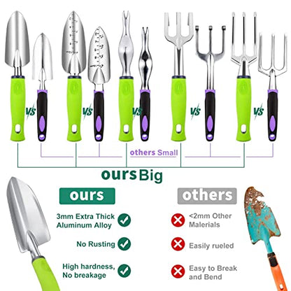 84 PCS Garden Tools Set,10pcs Succulent Tools Set Included 6pcs Large Heavy Duty Aluminum Gardening Hand Tools 12.5IN with Garden Tool Bag,Gloves Sprayer etc.Gardening Gifts for Men Women Garden Gifts