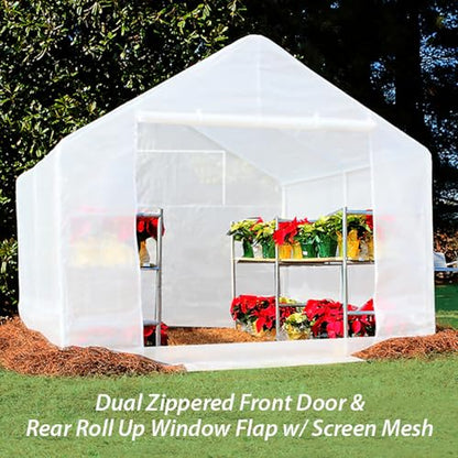 King Canopy 10-ft by 10-ft Greenhouse Replacement Cover, 180gsm Translucent/Opaque Polyethylene, GH1010T