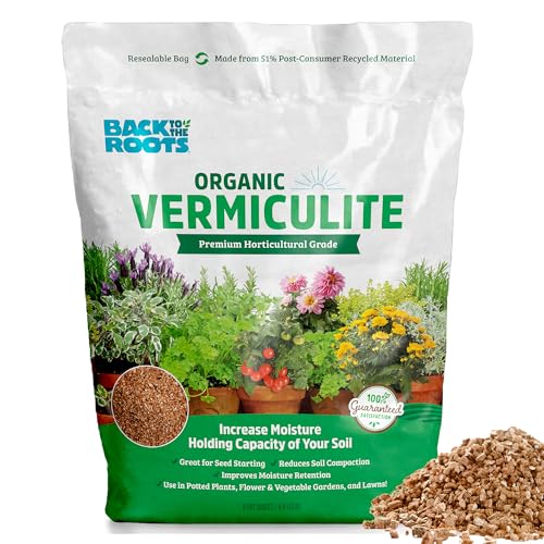 Back to the Roots 100% Organic Vermiculite | Made in the USA | Premium Nutrition for Indoor and Outdoor Plants - style: Vermiculite 8qt
