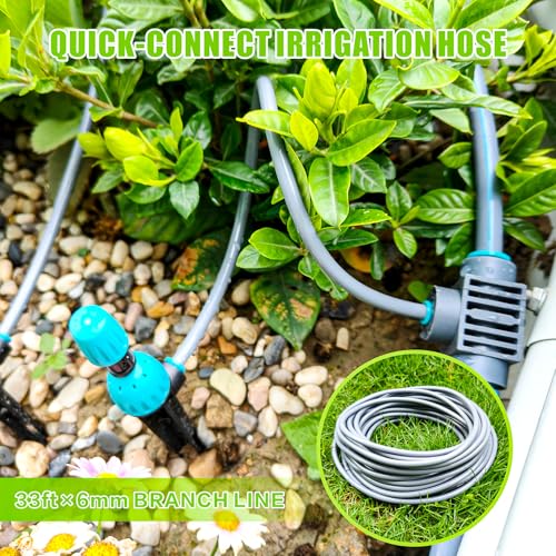 Garden Hose 33ft X 6mm, Drip Irrigation Kit Accessories, Flexible Distribution Tubing for Garden, Outdoor, Yard - size: 6mm x 33ft