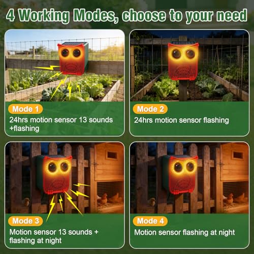 ChunHee Solar Motion Sensor Alarm Outdoor Dog Barking Alarm with 129dB Loud - color: Red-1pack