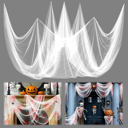 2Pcs 33x10ft Mesh Mosquito Net, Also for Halloween White Gauze Cloth - color: White, size: 13x10ft