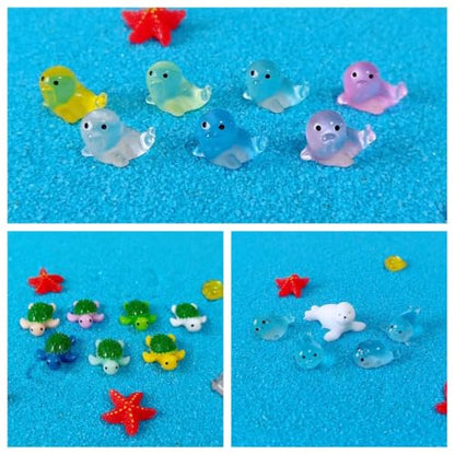 100 Pcs Ocean Mini Resin Animals Figures