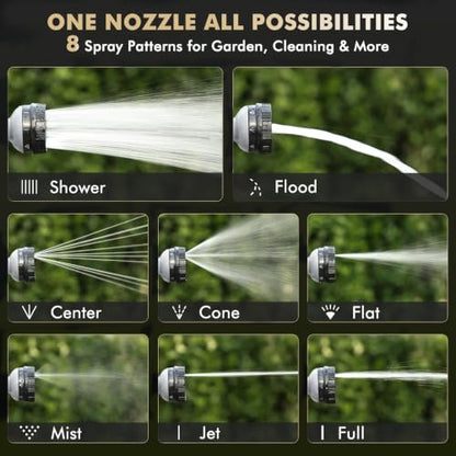 RESTMO Garden Hose Nozzle Heavy Duty, Thumb Control Metal Sprayer Nozzle - color: Silver, size: Normal