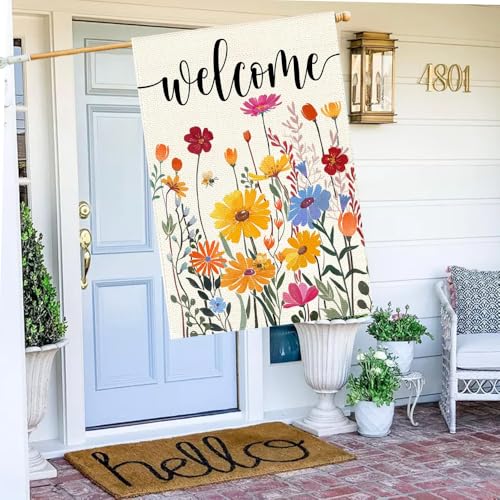 Spring Summer House Flag 28x40 Inch Outside Yard Porch Decoration - size: 28" x 40"
