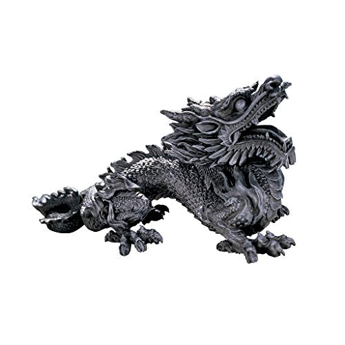 Design Toscano Benevolent Dragon Asian Garden Statue, 27 Inch, Resin, Gray Stone Finish - style: Asian Dragon