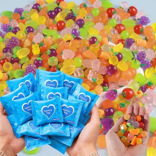 Mini Fruit Resin Models Mini Blind Bags with Mystery Figurines, Individually Wrapped Fruit Figurines Mystery Bag Collectibles Tiny Decor for Stress Relief, Fairy Garden DIY - color: Fruit Series