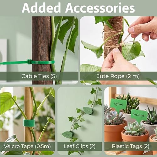 30 Inches Bendable 2 Pack Moss Pole Monstera Plant Support Stakes - Moss Poles for Climbing Plants, Plant Stakes for Indoor Plants - Coco Coir Pole Moss Stick for Monstera, Pothos. - size: 2 x 30 In (Bendable)