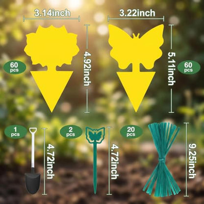 120 Pack Yellow Sticky Fungus Gnat Traps for Indoor & Outdoor Plants - size: 120 Packs