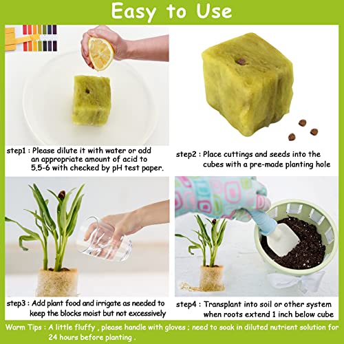 Legigo 1.2 Inch Rockwool Cubes Seed Starter Plugs for Hydroponics, 72 Plugs - color: 2 Sheet, size: 1.2" Plugs