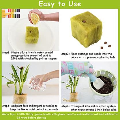 Legigo 1.2 Inch Rockwool Cubes Seed Starter Plugs for Hydroponics, 72 Plugs - color: 2 Sheet, size: 1.2" Plugs