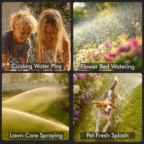 RESTMO 2-Pattern Lawn Sprinklers for Yard with Zinc Alloy Spike Base