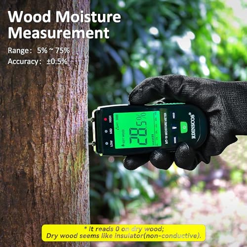 RDINSCOS Wood Moisture Meter for Firewood, Softwood, Hardwood - color: Black