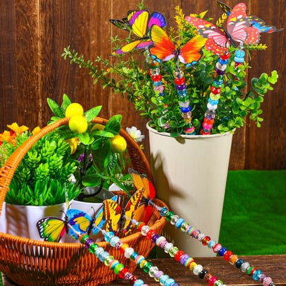 Tigeen 236 Pcs Garden Stake DIY Fairy Wand Plant Stake, Butterfly - style: Butterfly