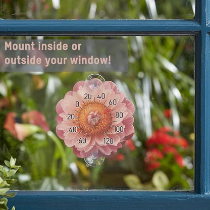 Taylor Silicone Suction Cup Thermometer - Sunflower Design - color: Pink