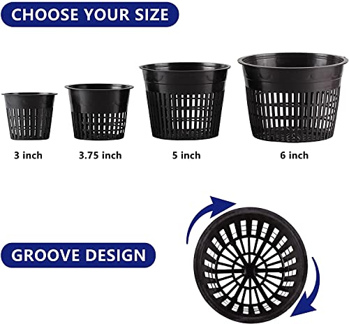 Mesh Net Cup 5 Inch 24-Pack Heavy Duty Nursery Pot Garden Pots for Plants Hydroponics Supplies Net Pots