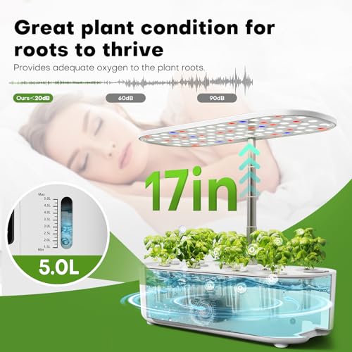 Ahopegarden Hydroponics Growing System: 12 Pods with Touch Control Panel - color: Ivory White