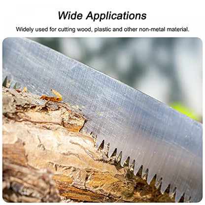 uxcell 2pcs 10 Inch Pruning Saws Straight Blade Hand Saw Wood Handle
