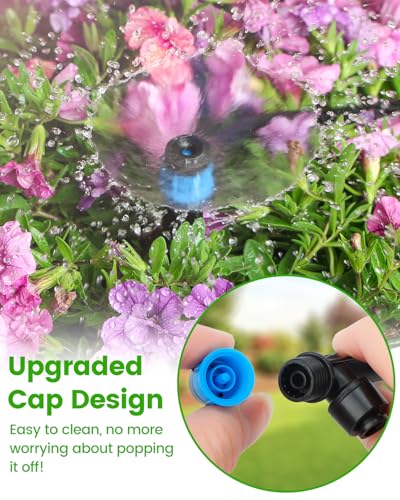 36Pack Drip Irrigation Parts, Quick Connect 1/4" Adjustable 360° Emitter Sprinklers with 6" Stake, Easy-Clean for Garden & Farm Irrigation Systems - size: 36 Packs Drip Irrigation Vortex Emitters