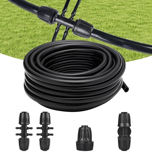 50FT 1/2 Inch Drip Irrigation Tubing Kit, Drip Line Irrigation System Hose - color: Black-50FT