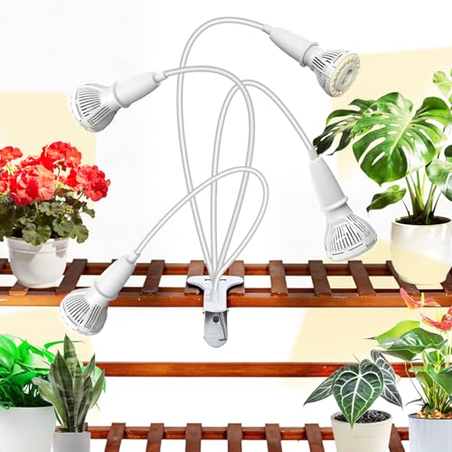 Clip on Grow Light, 40W LED Full Spectrum Bulb, 600W Equivalent - size: 4 Head