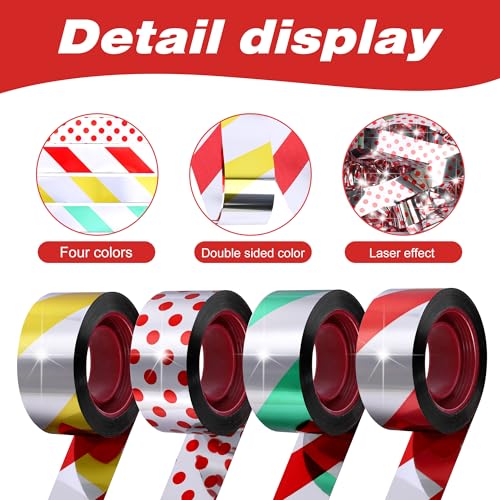 Sfcddtlg 4 Rolls Bird Scare Tapes, 656 Ft Bird Reflective Scare Tape Ribbon