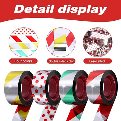 Sfcddtlg 4 Rolls Bird Scare Tapes, 656 Ft Bird Reflective Scare Tape Ribbon