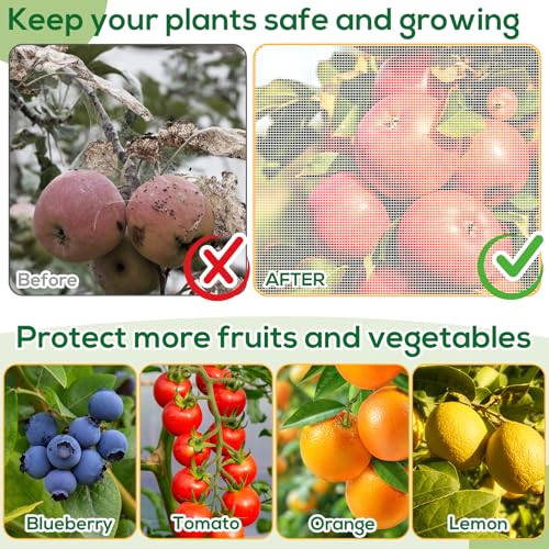 1 Pack 6.9 x 8.5 ft Fruit Tree Netting Covers with Drawstring - size: 6.9 x 8.5FT/1Pack