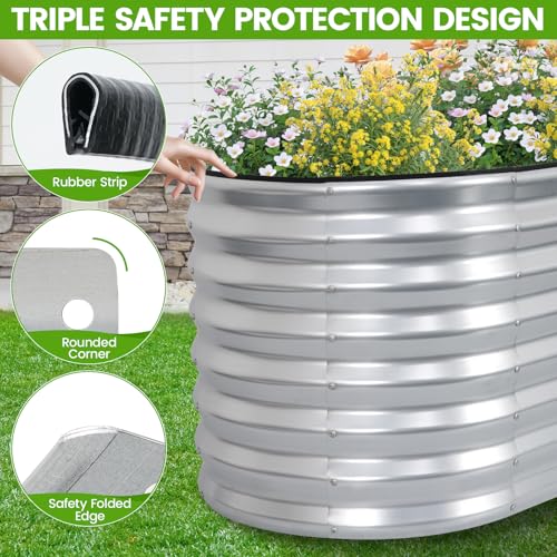 Galvanized Raised Garden Bed 4x2x2ft,Silver Planter Box