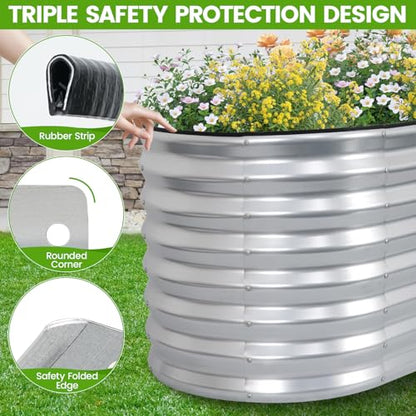 Galvanized Raised Garden Bed 4x2x2ft,Silver Planter Box