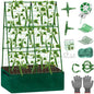 Tidponra Cucumber Trellis for Garden, 34 X 47 Inches A Frame Gardening Trellis with Fabric Raised Garden Bed, Climbing Net and Plant Support Clips for Climbing Plants - size: 34 X 47 Inches