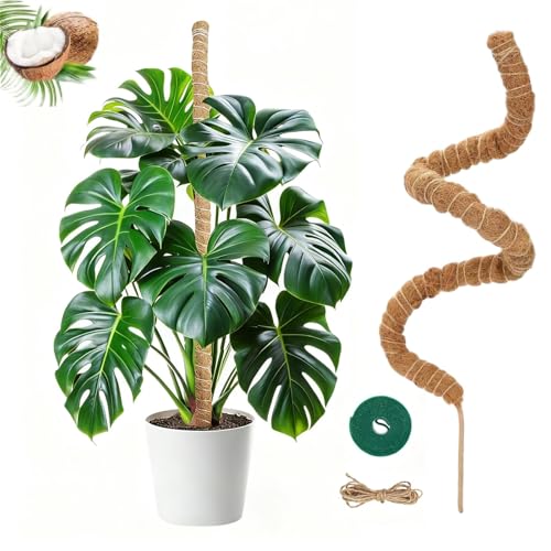 Moss Pole,47 Inch Monstera Plant Support, Upgraded 7mm Aluminum core Moss Poles for Climbing Indoor Plants DIY, Coco Coir Plant Pole Moss Plant Stick Support Stake Kit for Potted Plants Pothos - size: 47 in