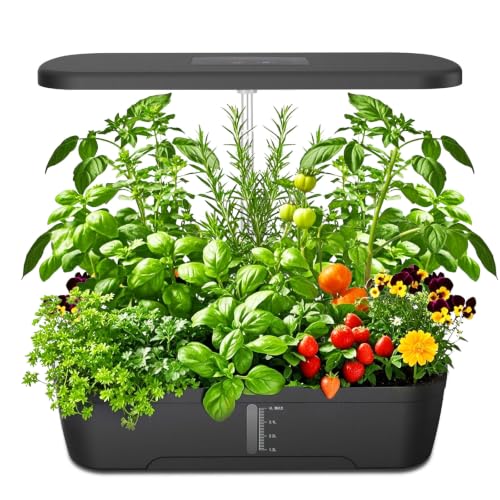 52 Pods Smart Hydroponics Growing System Indoor Herb Garden with Auto Timer - color: Black