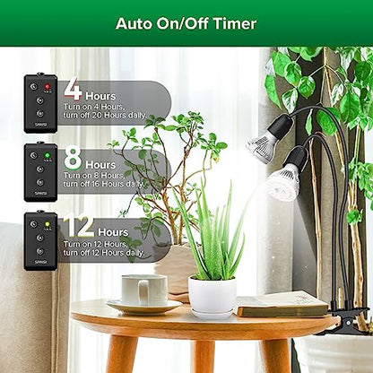 SANSI LED Grow Lights for Indoor Plants, Lifetime Free Bulb Replacement - size: 2 Head 1 Pack