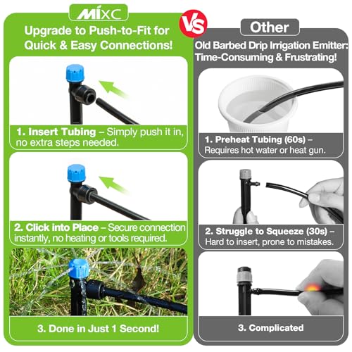 MIXC 20Pcs Drip Irrigation Emitters, Quick Push-to-Fit Connect Drip Stream - size: Drip Emitter Stream (20Pcs)